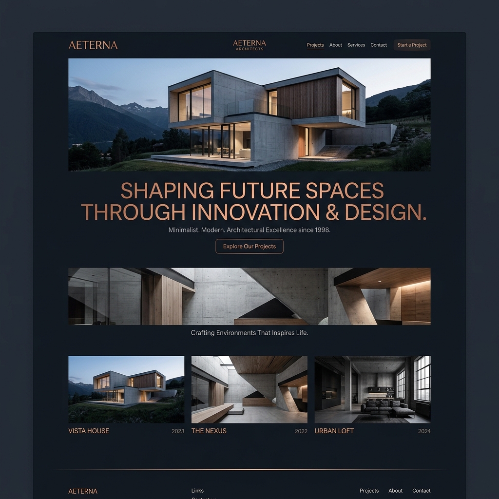 Vértice Arquitectura Landing Page